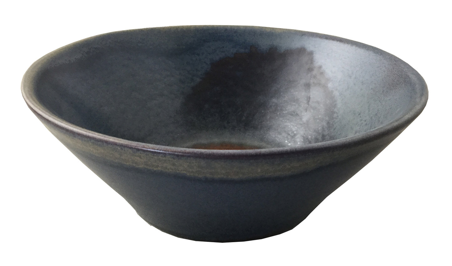 Stoneage Steel Blue Flared Bowl, 16 x 5 cm/ 6-1/2 x 2