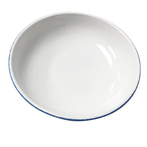 Dapple Blue Salad Bowl Medium 22cm - White