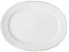 Plain White- Rimmed Oval Platter, 35 cm - 13 3/4" White