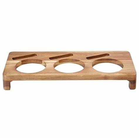 Acacia Presentation Stand to hold 3 Serving Dishes 16.5 x 7" (42 x 18cm)