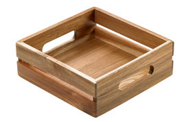 Acacia wooden box cm. 20 x 20 x 7h Pz/Conf. 1 - 1 pc