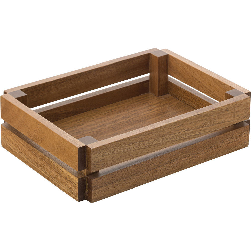 Acacia Small Crate 8.75" x 6.25" (22 x 16cm) H: 2.25" (5.75cm)