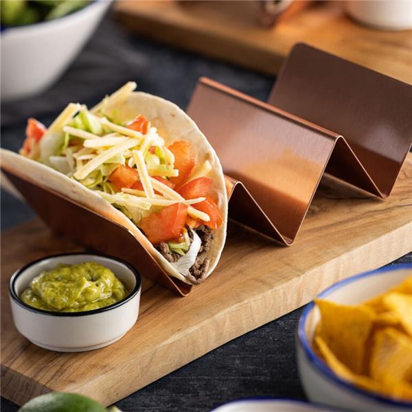 Copper Triple Street Food Taco Stand 21cm x 10cm