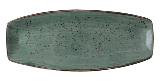 Rustics Green Convex Platter 36.5 x 15.5 cm (14.4" x 6.1") Case Pack 12
