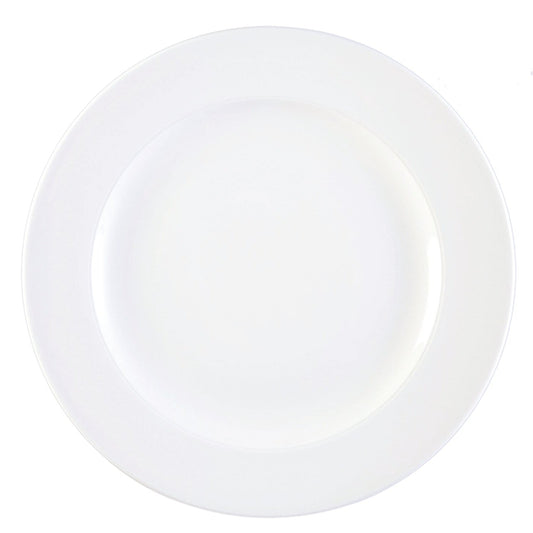 Nouveau-  Wide White Rim Plate, 23 cm - 9"