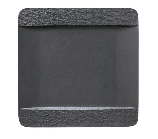 THE ROCK Black Shale Flat Square Plate, 11" x 11"