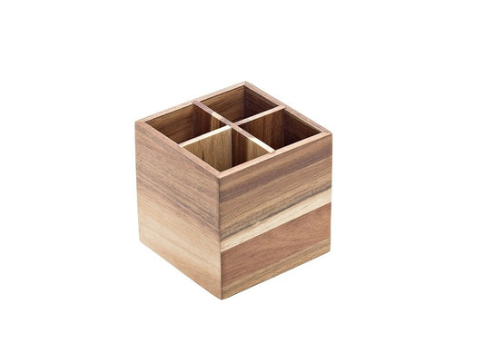 ACACIA CUTLERY HOLDER cm.15x15x15h - 1 pc