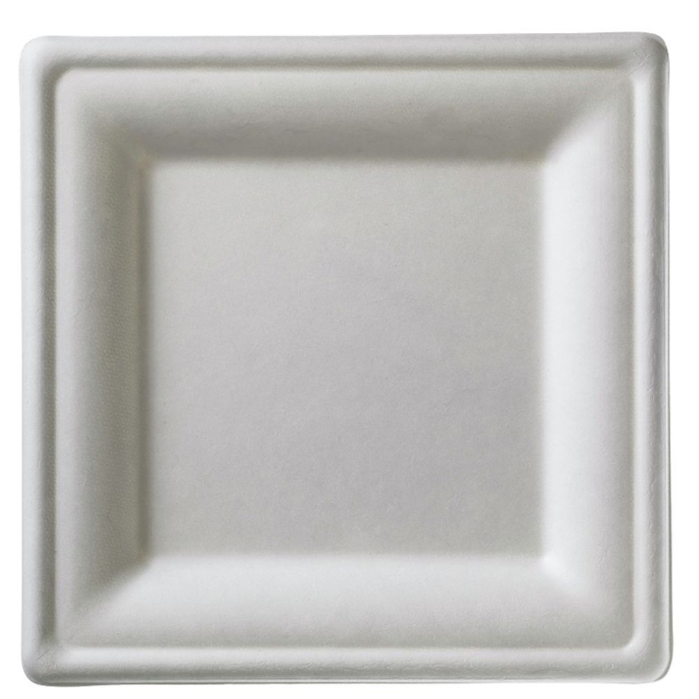 Square Plate, 16 x 16 cm, compostable, biodegradable Set of 50pk