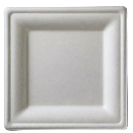 Square Plate, 16 x 16 cm, compostable, biodegradable Set of 50pk